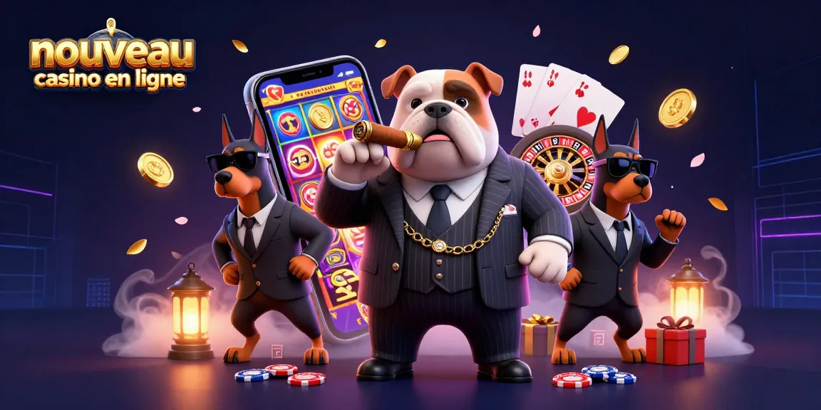 Célébrez l'excitation des nouveaux casinos en ligne avec des personnages colorés et des éléments de jeu.
