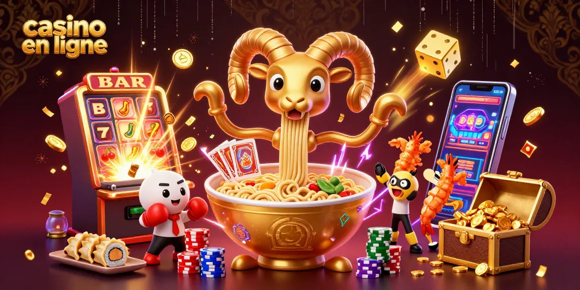 Plongez dans l'univers des jeux de casino en ligne avec cette scène dynamique colorée.