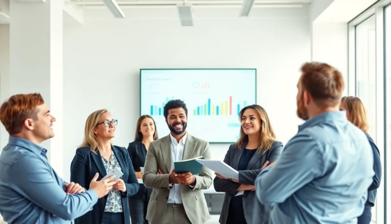 Business consultants collaborating in a bright office to represent Quickplus Business Consultants services.