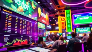 Menampilkan bandar toto dengan antarmuka perjudian online yang ramai dan menarik.