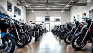 Motorrad Ankauf in einer modernen Verkaufsumgebung mit hochwertigen Maschinen.