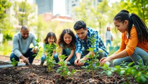 People engaging in sustainable practices at https://www.unsustainablemagazine.com, showcasing community gardening efforts.
