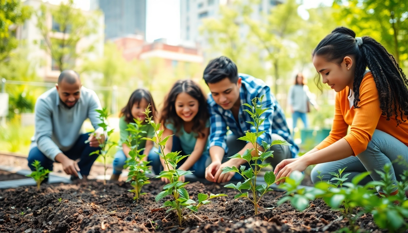 People engaging in sustainable practices at https://www.unsustainablemagazine.com, showcasing community gardening efforts.
