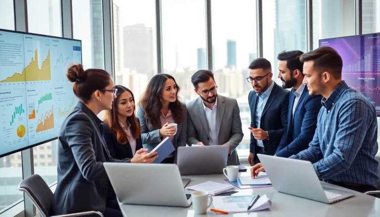 Engaging visual showcasing Good Wolf Marketing's dynamic team in a collaborative workspace.