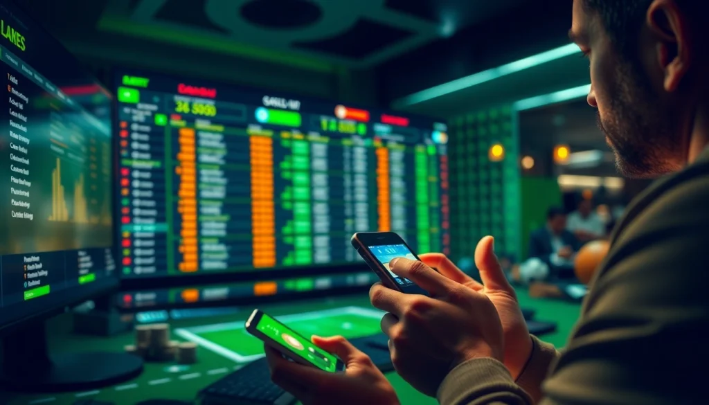Engaging person exploring MM88 betting options with a smartphone in a modern environment.