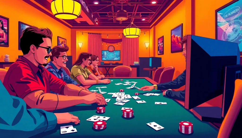 Engage in thrilling Ok rummy gameplay with friends online in a vibrant gaming atmosphere.