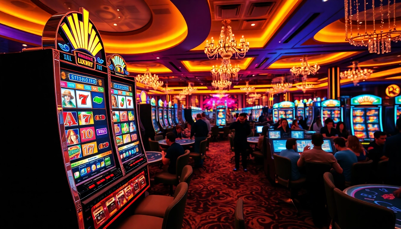 Jelajahi pengalaman menarik luxury777 slot dengan mesin game berwarna-warni di kasino.