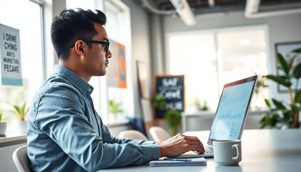 Analyze marketing strategies with insights at https://vj88.online/ in a bright, professional office.