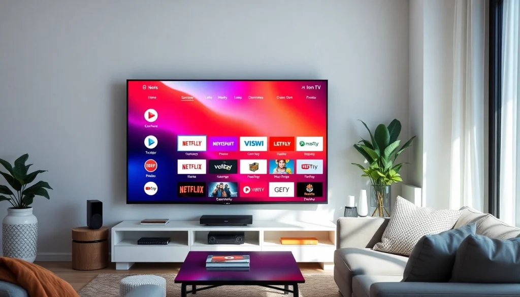 Watch stunning shows with iron tv pro on a modern flat-screen TV in a cozy living room.