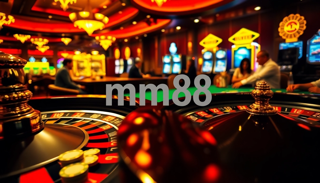 mm88 casino scene with players at a poker table enjoying thrilling games.