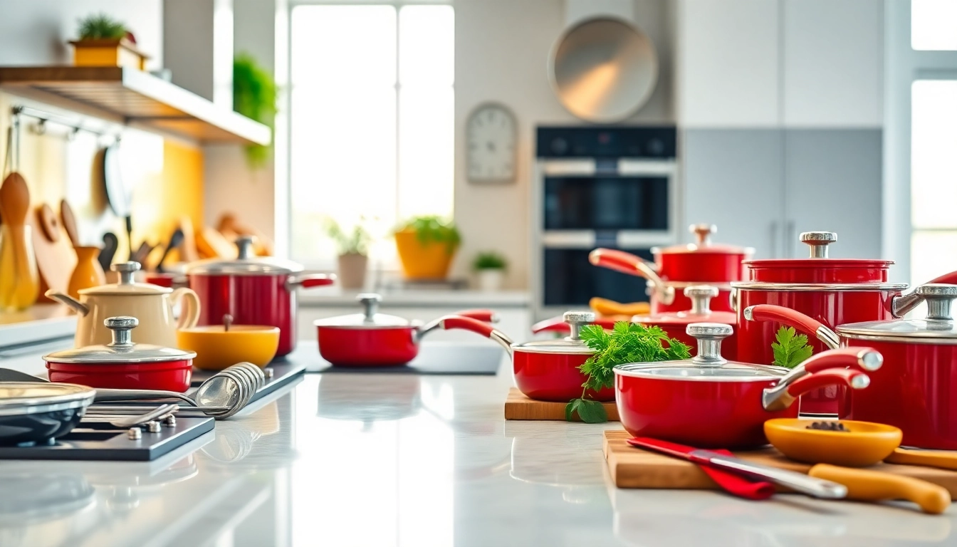 Showcase of quality kitchenware Auckland in a modern kitchen ambiance.