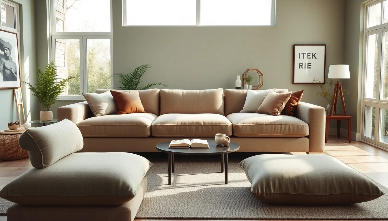 Cozy sofa beds designed for modern living, enhancing comfort in a bright room.