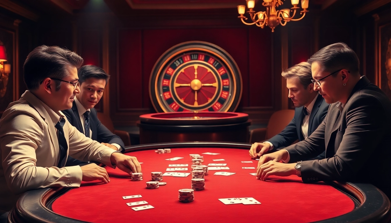 Action-packed poker game at bl555 com casino with luxurious ambiance and engaged players.
