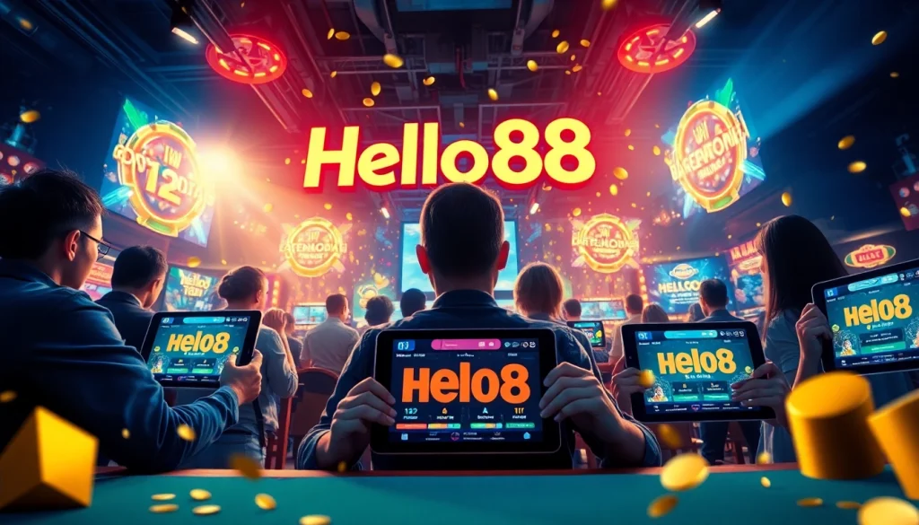 Hello88: Exciting online gaming scene showcasing vibrant community engagement and innovative interfaces.