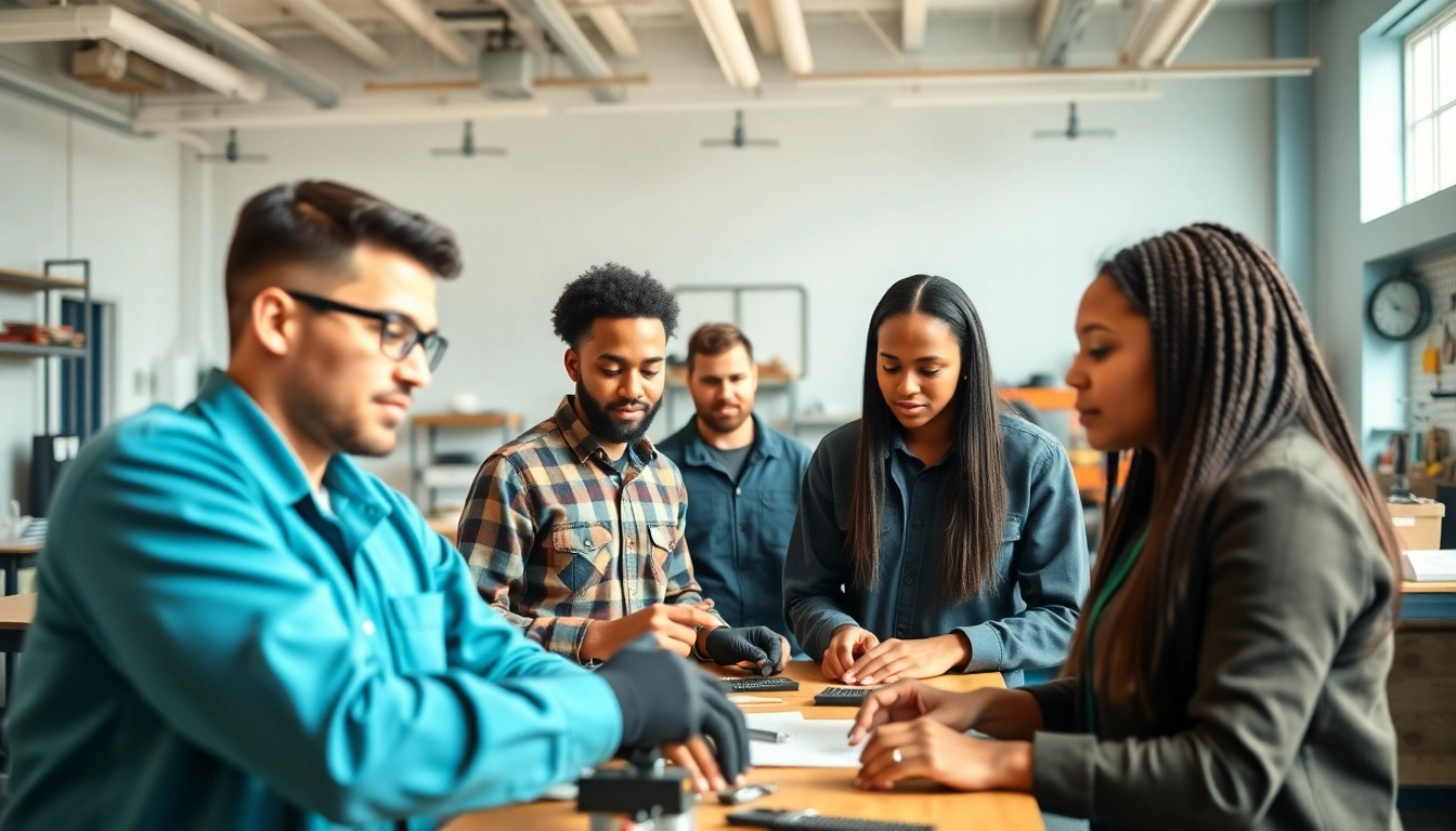 Engaged students at a Trade School Knoxville TN participating in hands-on training.