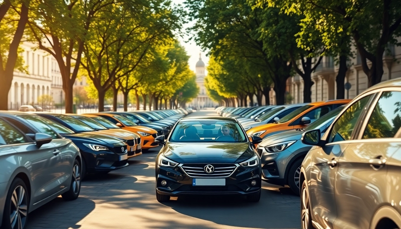 Rent a car Moldova with a variety of modern vehicles in a picturesque Chisinau setting.