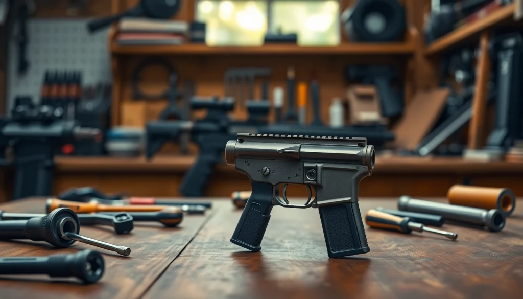 Close-up view of an AR 15 trigger highlighting its detailed craftsmanship and metallic features.