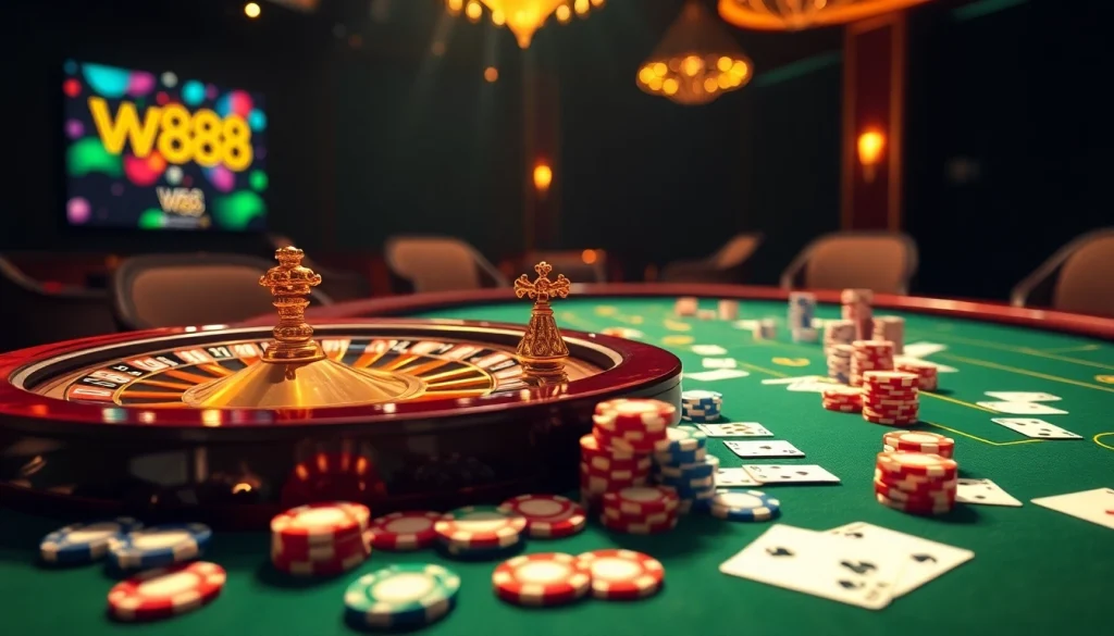 Trải nghiệm cảm giác thót tim của cá cược trực tuyến tại W88 với các trò chơi casino sống động và sự hồi hộp khi đặt cược.