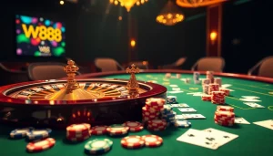 Trải nghiệm cảm giác thót tim của cá cược trực tuyến tại W88 với các trò chơi casino sống động và sự hồi hộp khi đặt cược.
