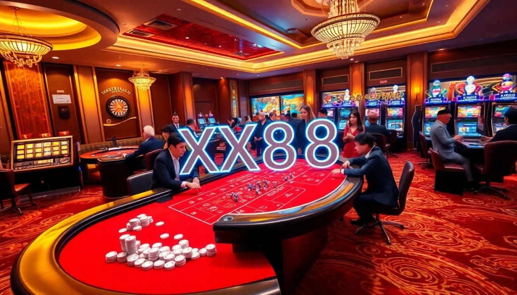 Engaging baccarat scene at XX88 casino, showcasing vibrant colors and exciting gameplay.