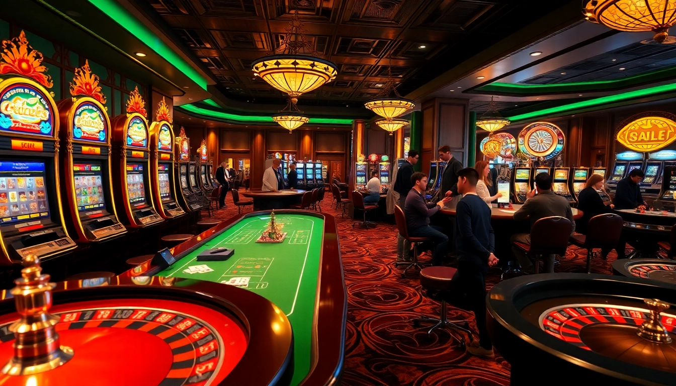 Join the vibrant 슬롯커뮤니티 while spinning the reels in a dazzling casino scene.
