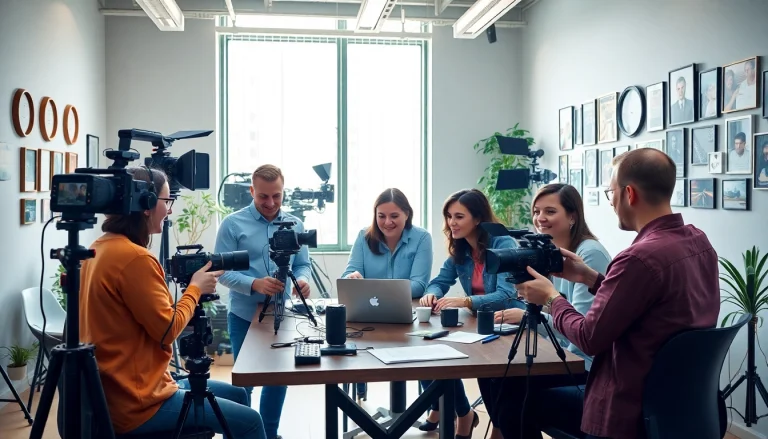 Creative Video Production Agency collaborating effectively in a modern studio environment.