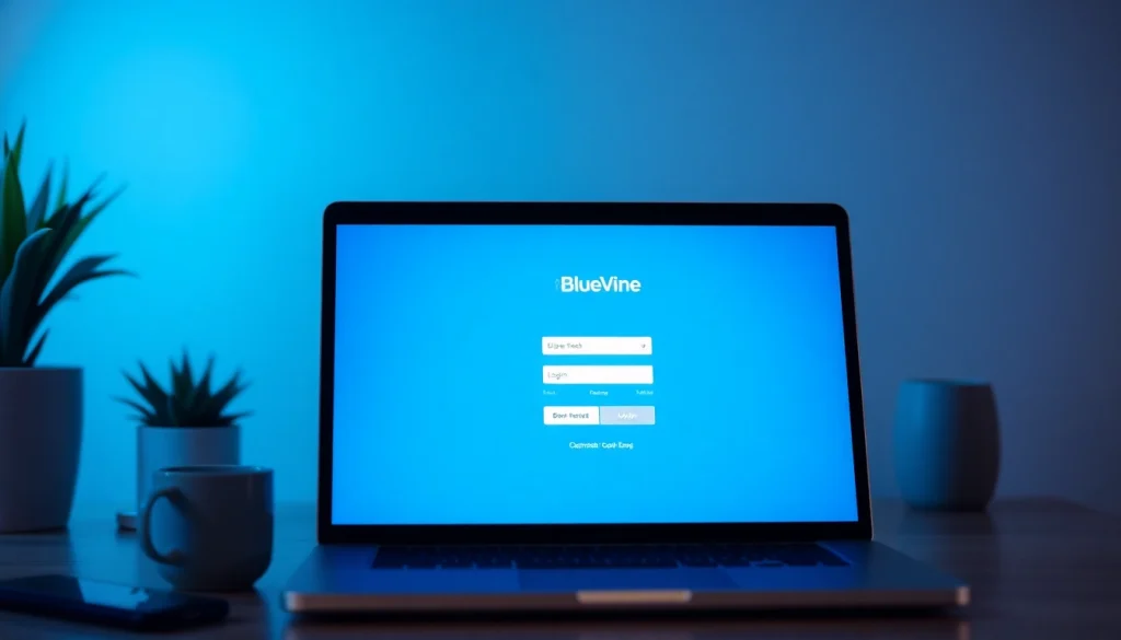 Access the secure bluevine login page with clear instructions in a professional setting.