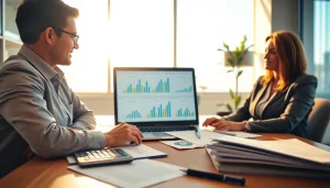 Professional setup of an SMSF with financial consultant guiding clients through documentation.