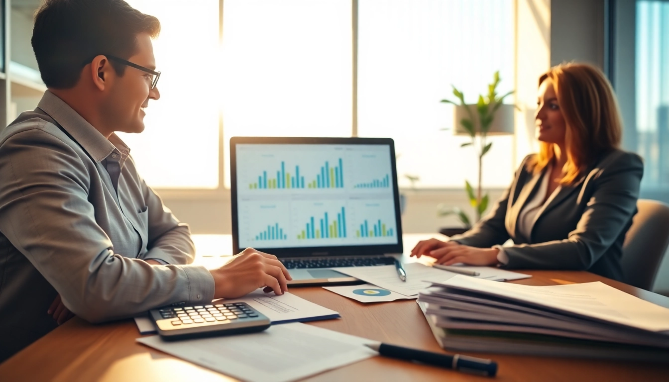 Professional setup of an SMSF with financial consultant guiding clients through documentation.