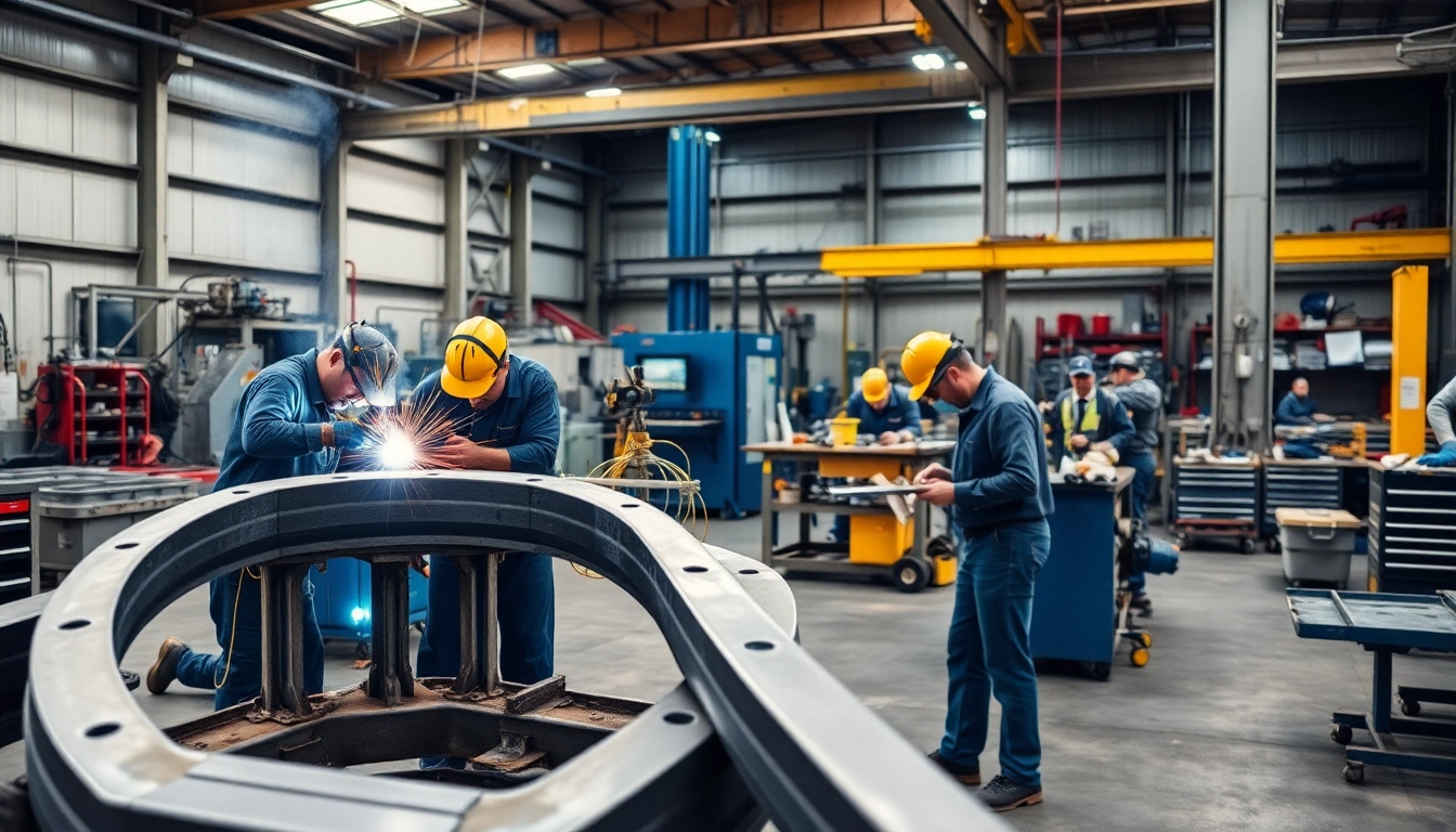 Explore the skilled workers in a steel fabrication shop creating high-quality metal structures.
