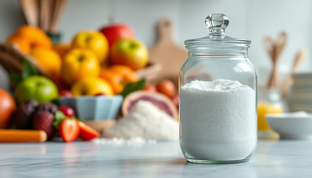 Utilizza dolcificante sfuso fresco per preparazioni dolci in una cucina professionale.