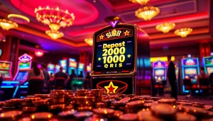 Permainan slot deposit 1000 qris dengan jackpot menarik di kasino yang cerah.