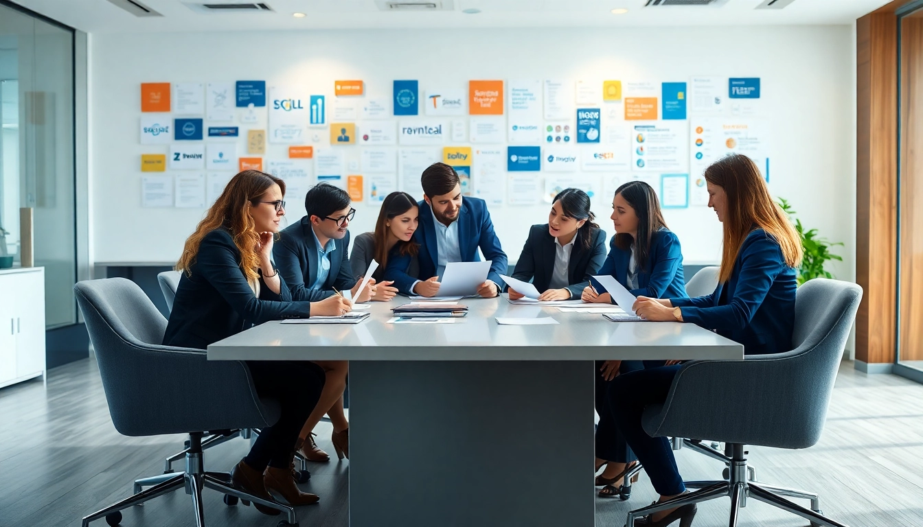 Engaging professionals in a vibrant space discussing sales recruiting services and career strategies.