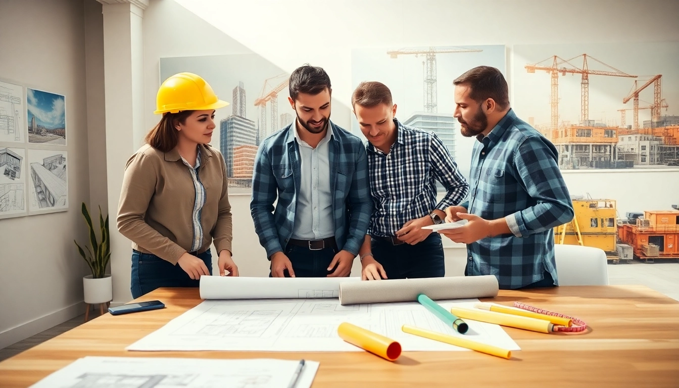 Texas association of builders meeting to discuss construction innovation with blueprints.