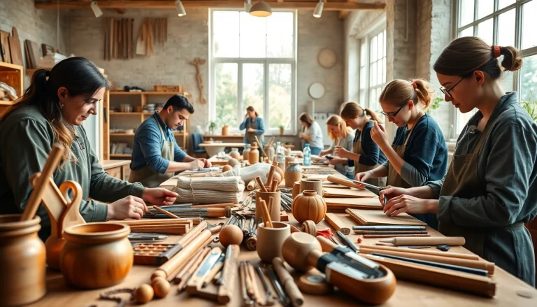 Engage in craft training colorado with artisans collaborating in a bright workshop.