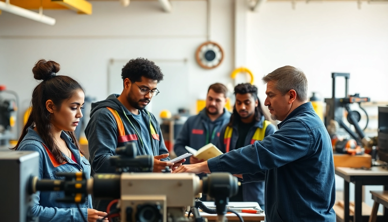 Students learning at a Trade School In Tennessee, showcasing hands-on engagement in training.