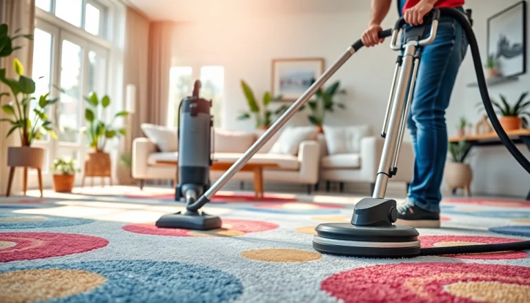 Expert carpet cleaners lincoln ca working diligently in a bright living room space.