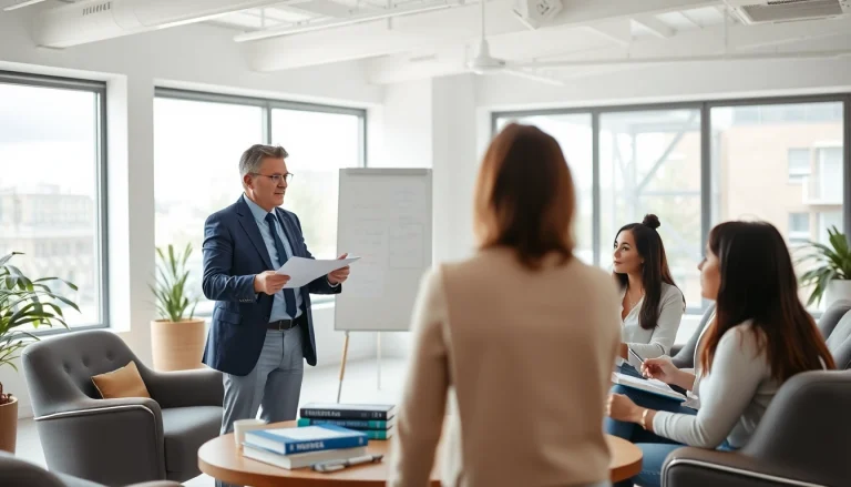 Engaging session with a business coach in Los Angeles, fostering client collaboration.