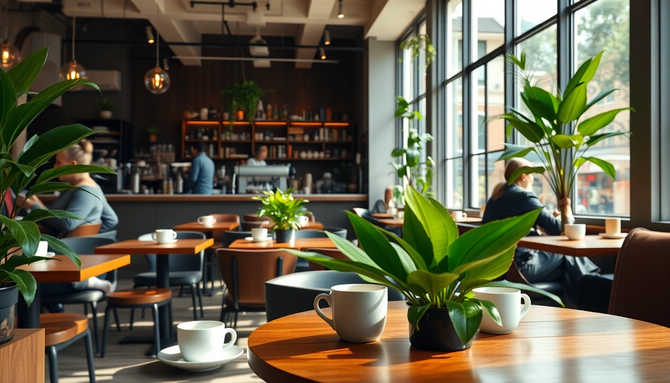 Visitez un café accueillant à Madrid où les gens savourent leur café.