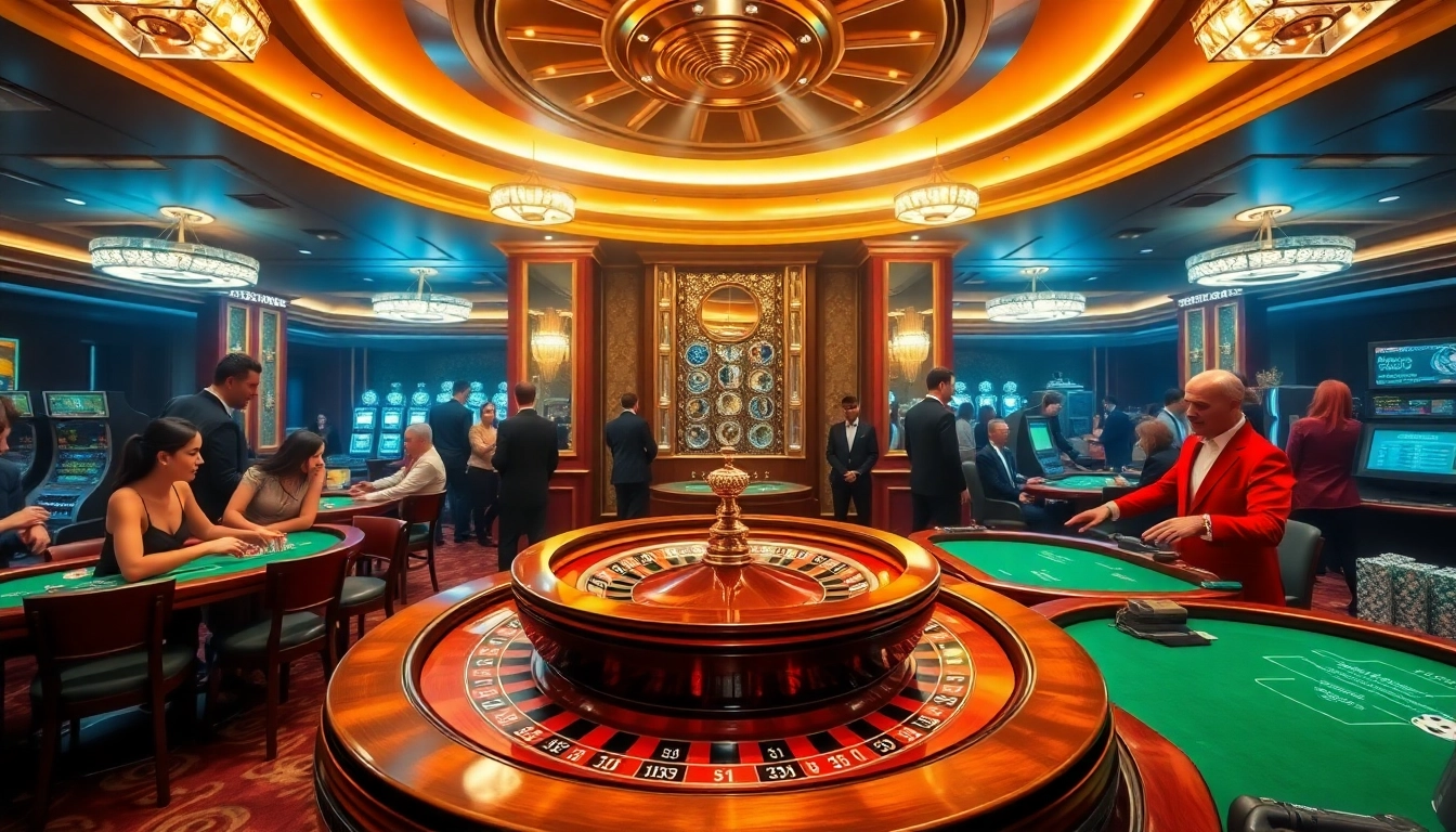 Pemain situs deposit 5k menikmati suasana kasino yang seru dengan meja roulette dan poker.