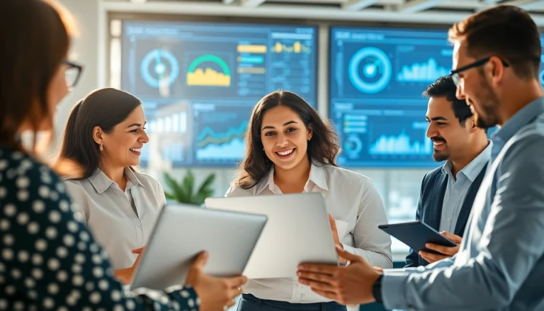 Engaging discussion illustrating what is Pretzel’s philosophy on AI and human oversight in a modern office setting.