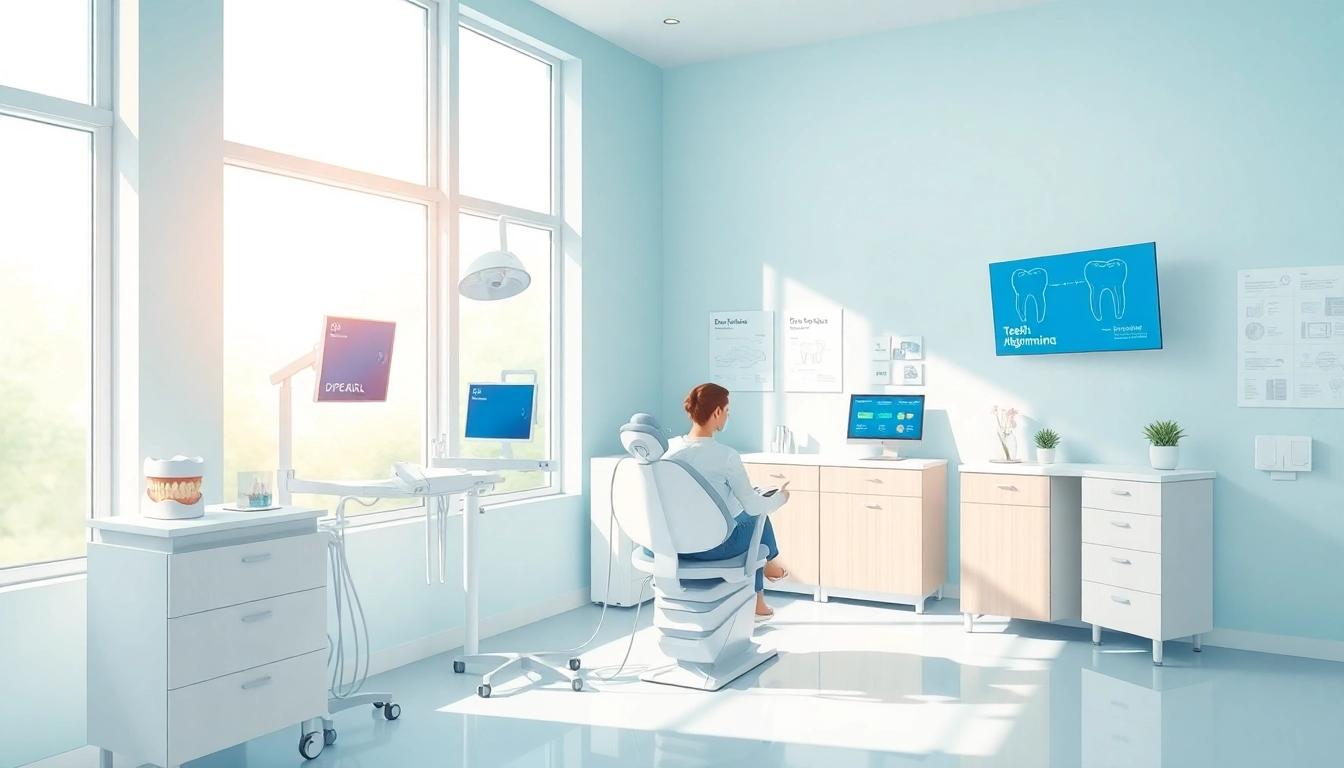 DPEARL 口コミ at a modern dental clinic illustrating patient consultation.