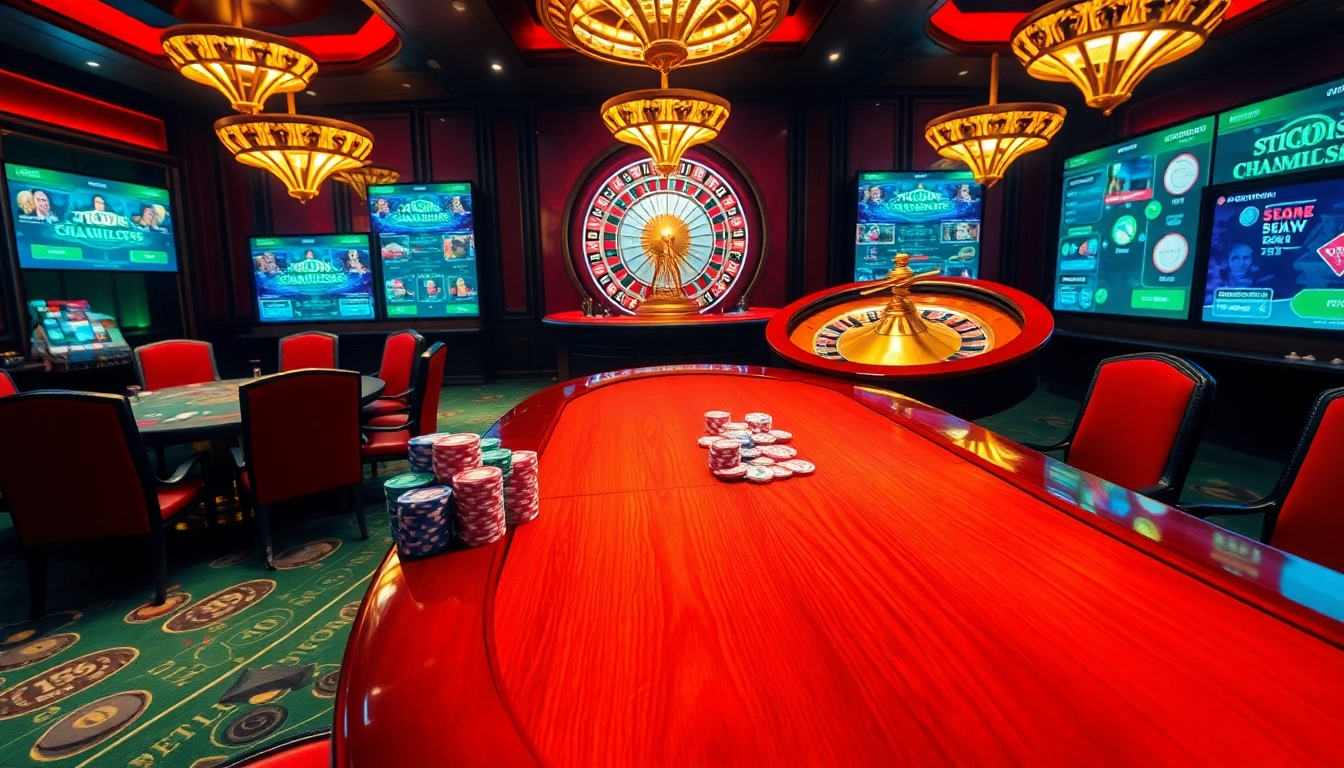 Engaged gamblers playing poker at a vibrant casino, featuring indoxxi-inspired gaming elements.
