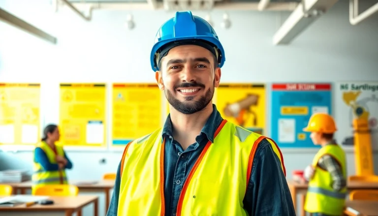 Engaging construction safety training colorado session with safety gear and instructional materials.