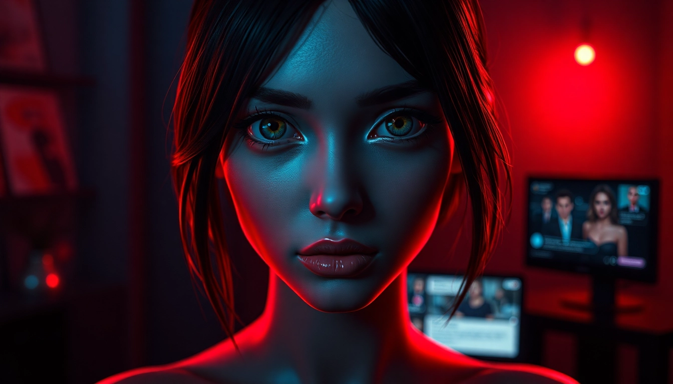 Engaging NSFW AI character interaction in a modern digital studio.