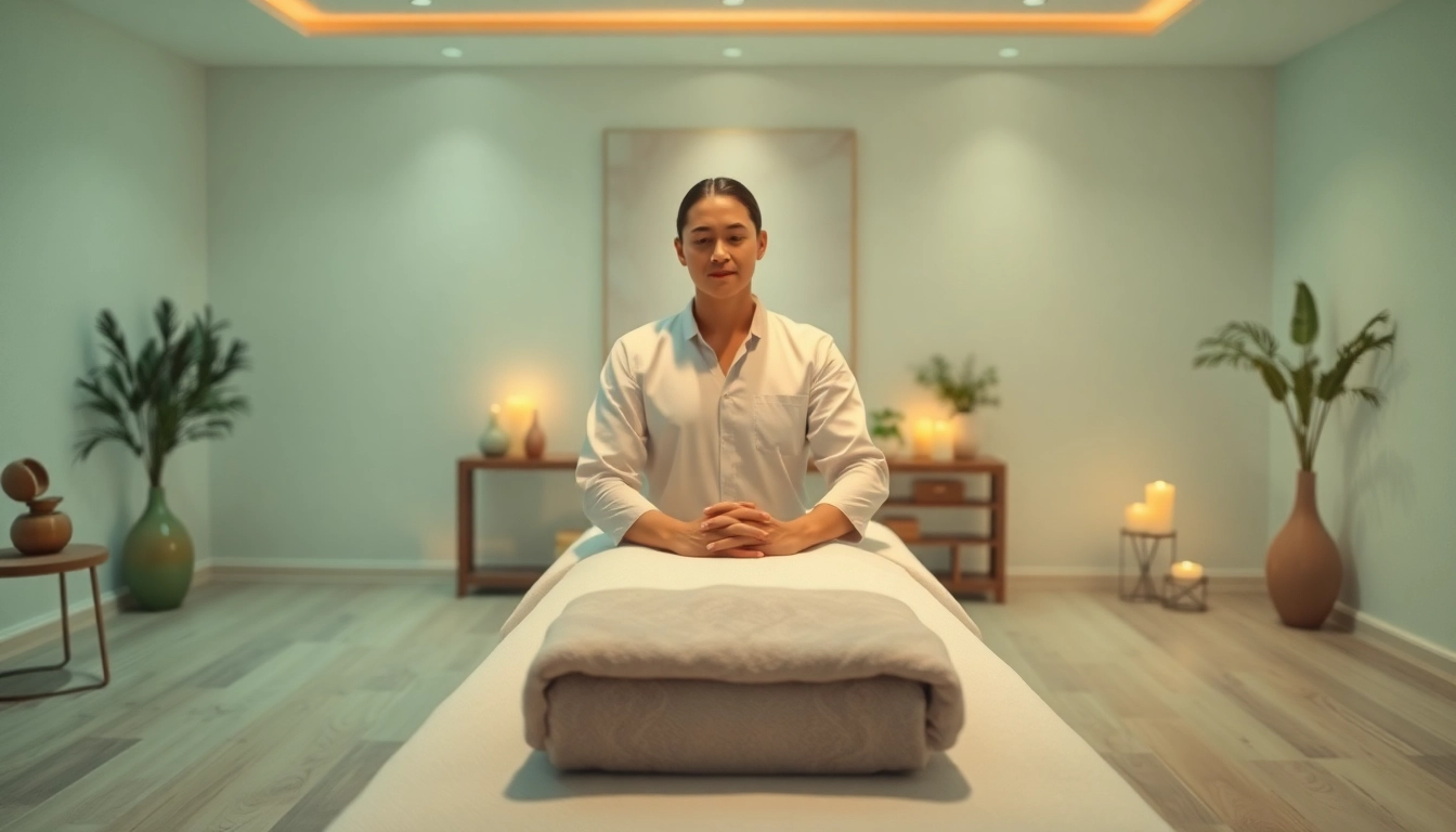 고요한 환경에서 수원출장마사지 서비스를 제공하는 전문 치료사.