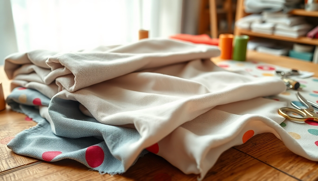 Dunne katoen stof in prachtige kleuren gepresenteerd op een houten tafel, perfect voor creatief gebruik.