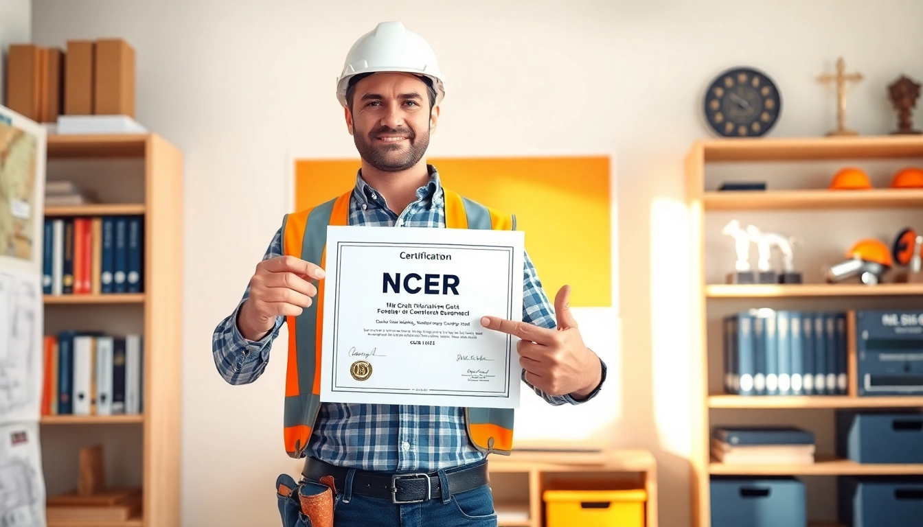 Showcase of nccer certification in a professional setting, emphasizing achievement and expertise.