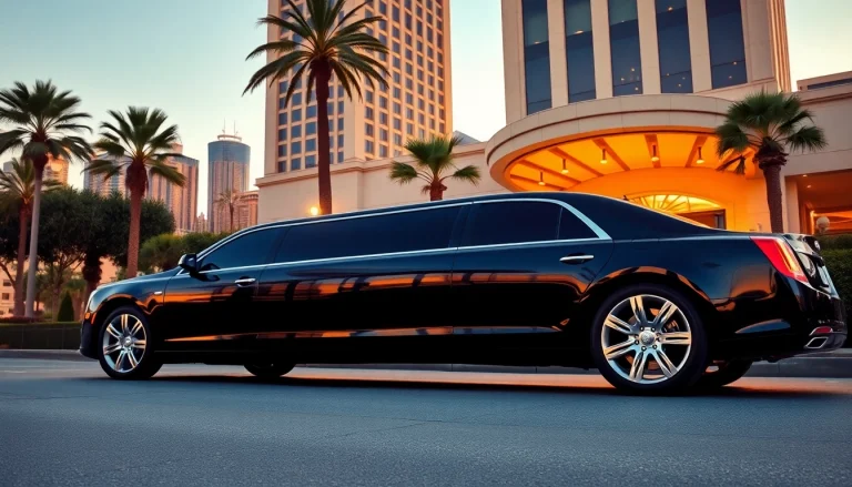 Luxurious black limousine parked in Los Angeles, representing premium Los Angeles Limo services.