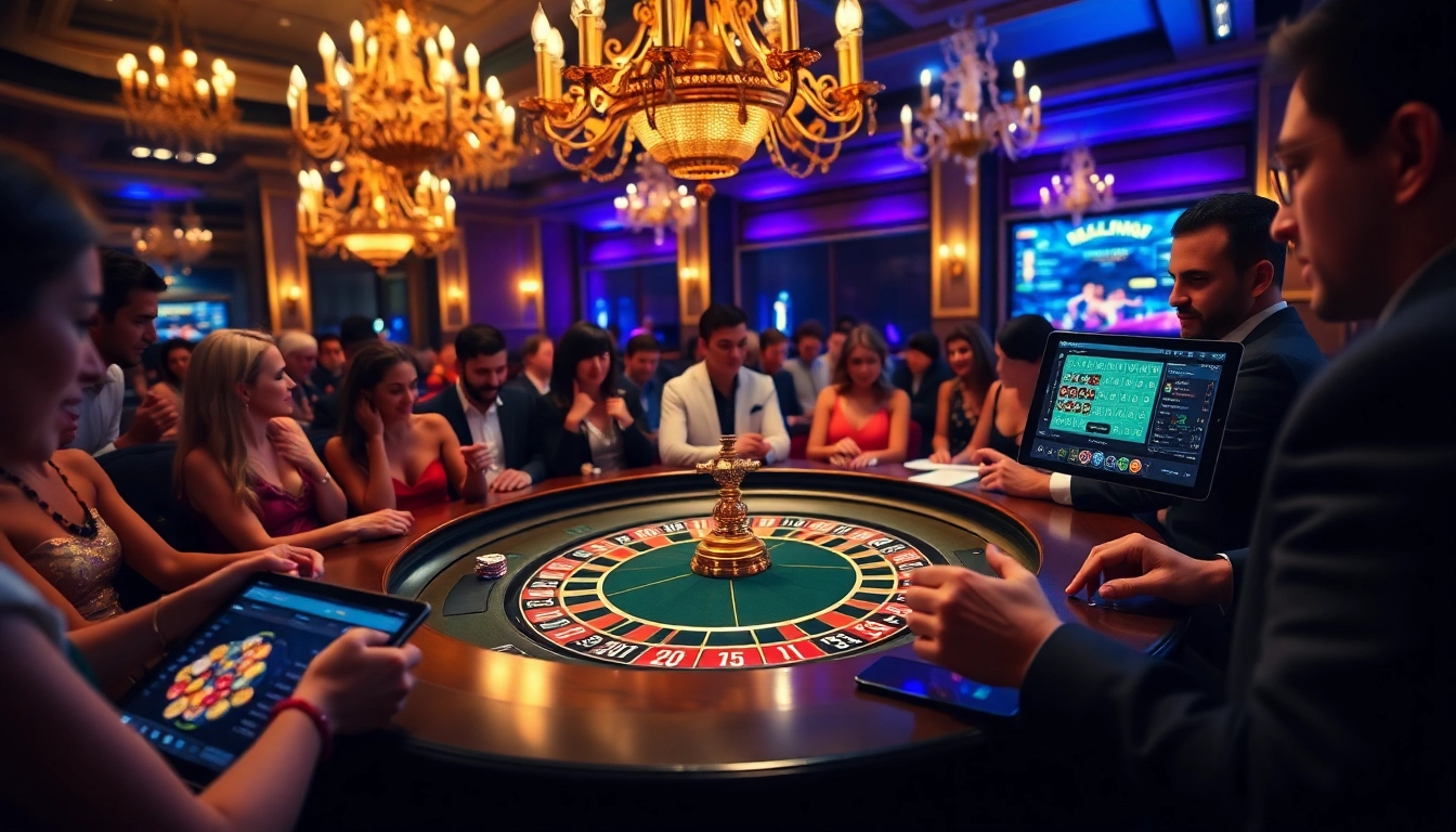 Vivez l'excitation du meilleur casino en ligne avec des éléments de casino luxueux et des joueurs enthousiastes.
